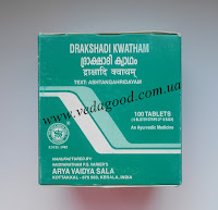 Купить Дракшади Кватхам (Кашаям), Арья Вайдья Сала, Drakshadi Kwatham(Kashayam) Kottakkal Arya Vadya Sala 100 таб