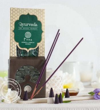 Купить Натуральные ароматические палочки Аюрведа, Жасмин-Ваниль, Питта Доша Терапия, Песня Индии
