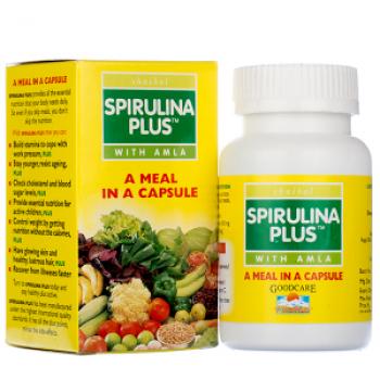 Купить Спирулина плюс с амлой Гудкэр, Spirulina plus with Amla Goodcare 60 капсул