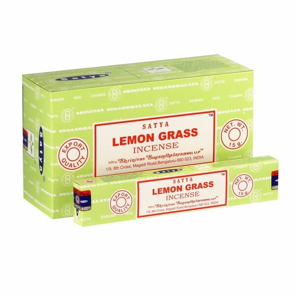 Купить Ароматические палочки, натуральные благовония, Лемонграсс,  Lemon grass, Satya, 15 г
