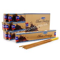 Купити Ароматичні палички, натуральні пахощі, Шоколад, Сатья, Choco fantasy incense, Satya, 15 г