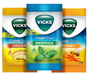 Купити Льодяники Вікс медові, ментолові, імбирні Vicks Throat Drops
